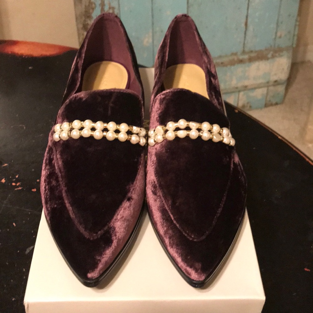 Marc Fisher Dark Purple Embellished Flat 9.5